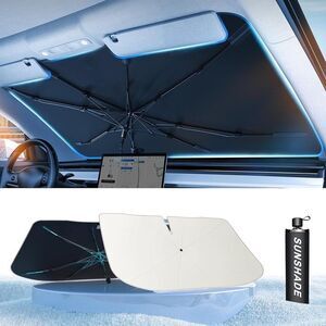 Car Windshield Sun Shade Umbrella, Medium (56" L x 31" W)